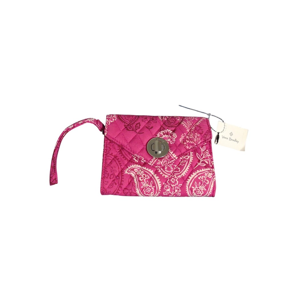 Vera Bradley Stamped Pink Paisley Your Turn Smartphone Wristlet